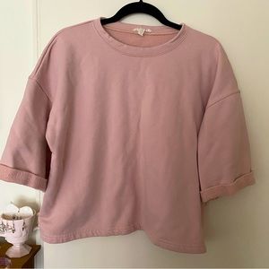 Eileen Fisher Cropped 3/4 Sleeve Sweatshirt